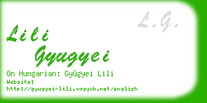 lili gyugyei business card